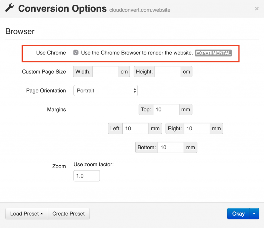 Experimental Use Chrome To Convert Websites To PDF JPG PNG 